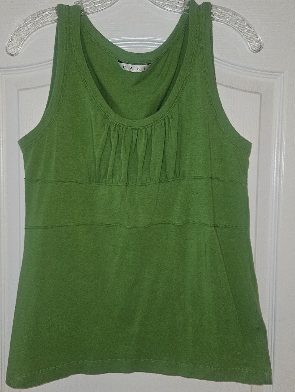 CAbi Green sleeveless scoop-neck tank
